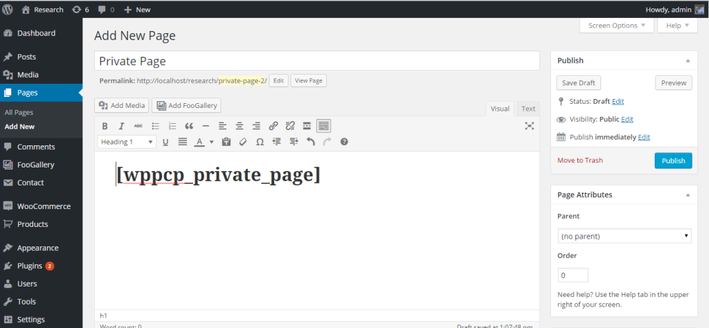 Private Page for Users - WP Expert Developer