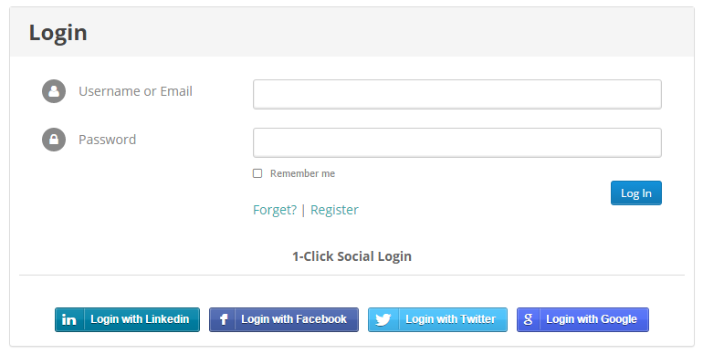 UPME Front end Login with Social Login